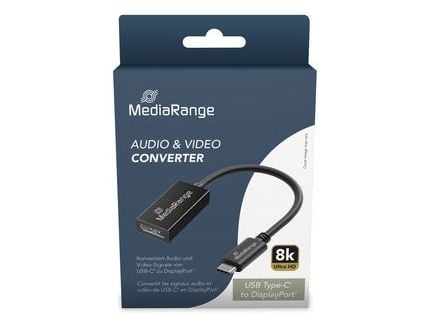 MediaRange MRCS235, 0.2 m, USB Type-C, DisplayPort, urosliitin, naarasliitin, suora liitin, suora