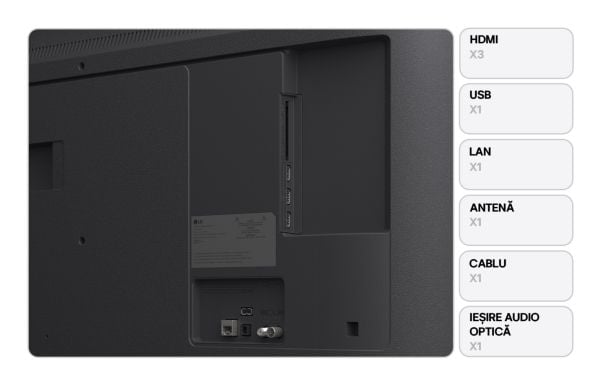 LG 43UA74003LB, 109,2 cm (43"), 3840 x 2160 piksler, LED, Smart TV, Wi-Fi, Sort