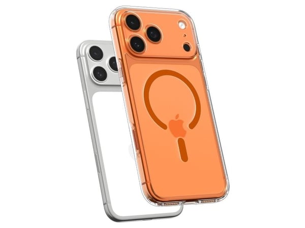 Spigen ULTRA HYBRID MAG MAGSAFE-skal för iPhone 17 Pro Max CLEAR/ORANGE