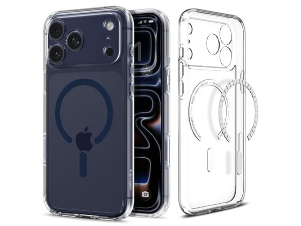 Spigen Ultra Hybrid (Mag Fit), Suojus, Apple, iPhone 17 Pro Max, 17,5 cm (6.9"), tummansininen, Läpinäkyvä