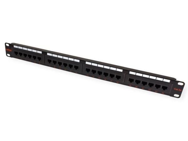 Roline - Koblingspanel - CAT 5e - UTP - svart - 19" - 24 porter
