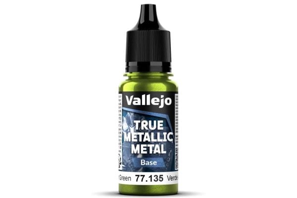 Vallejo 77.135 True Metallic Metal Base Amber Green (18 ml)