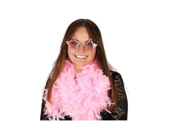 Rosa stjärnglasögon med strass