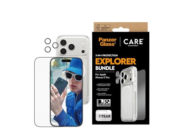 CARE by PanzerGlass - 3-in-1 Protection Explorer Bundle - baksidedeksel for mobiltelefon - MagSafe-samsvar - polykarbonat, termoplast-polyuretan (T...