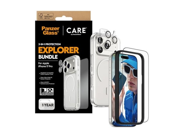 CARE by PanzerGlass - 3-in-1 Protection Explorer Bundle - baksidedeksel for mobiltelefon - MagSafe-samsvar - polykarbonat, termoplast-polyuretan (T...