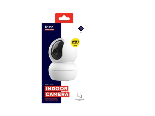 Trust IPCAM-2800 - Nettverksovervåkingskamera - panorering / tipping - innendørs - farge (Dag og natt) - 2 MP - 1920 x 1080 - fastfokal - lyd - trå...