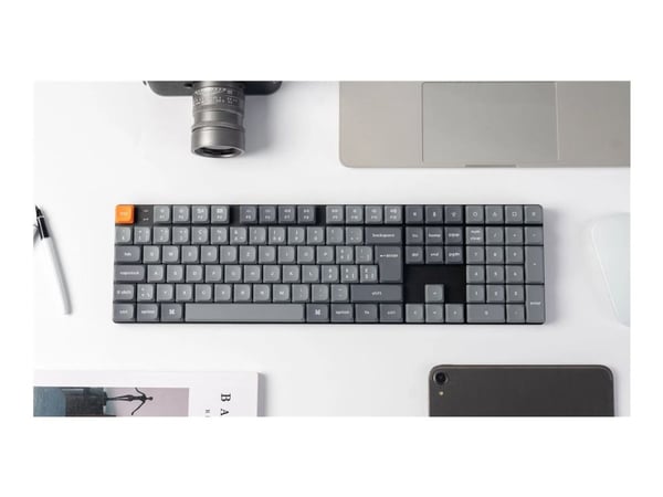 Keychron K5 MAX - Tastatur - QMK , custom, mechanical, ISO layout collection - 100% - bakgrunnsbelyst - trådløs - 2.4 GHz, Bluetooth 5.1, USB-C - Q...