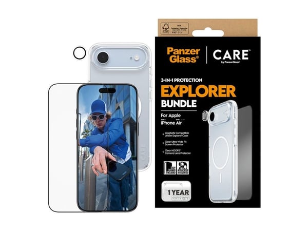 CARE by PanzerGlass - 3-in-1 Protection Explorer Bundle - baksidedeksel for mobiltelefon - MagSafe-samsvar - polykarbonat, termoplast-polyuretan (T...