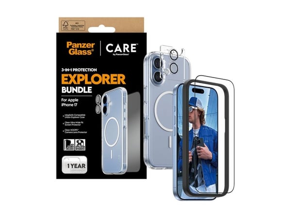 CARE by PanzerGlass - 3-in-1 Protection Explorer Bundle - baksidedeksel for mobiltelefon - MagSafe-samsvar - polykarbonat, termoplast-polyuretan (T...