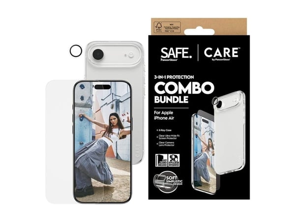 CARE by PanzerGlass - 3-in-1 Protection Combo Bundle - baksidedeksel for mobiltelefon - polykarbonat, termoplast-polyuretan (TPU) - blank - for App...