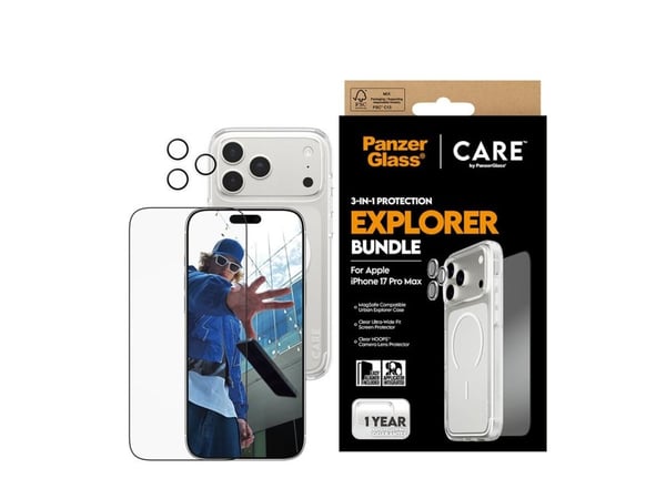 CARE by PanzerGlass - 3-in-1 Protection Explorer Bundle - baksidedeksel for mobiltelefon - MagSafe-samsvar - polykarbonat, termoplast-polyuretan (T...