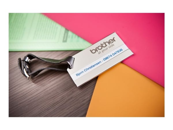 Brother TZe-223 - Blått på hvitt - Rull (0,9 cm x 8 m) 1 kassett(er) laminert teip - for Brother PT-D210, D600, H110, P750, P950; P-Touch Cube PT-P...