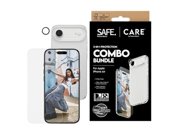 CARE by PanzerGlass - 3-in-1 Protection Combo Bundle - baksidedeksel for mobiltelefon - polykarbonat, termoplast-polyuretan (TPU) - blank - for App...