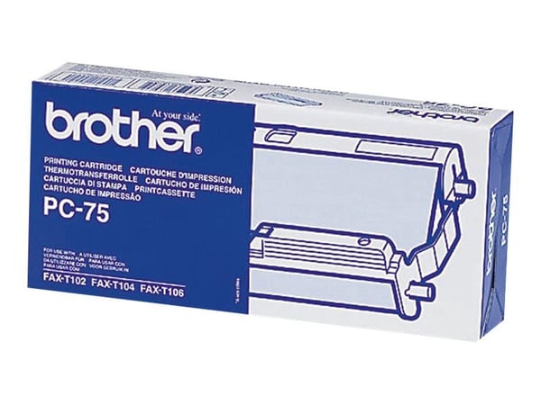 Brother PC75 - Svart - skrivebåndskassett - for FAX-T102, T104, T106