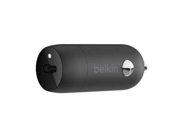 Belkin BoostCharge - Bilstrømadapter - 30 watt - 3 A - Fast Charge, Power Delivery 3.1 (USB-C) - svart