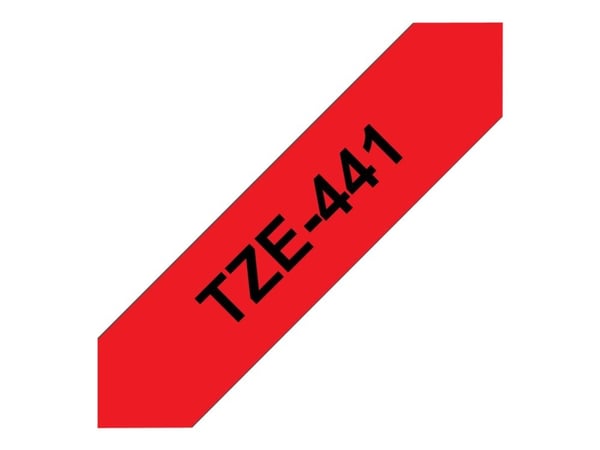 Brother TZe-441 etikettejp - svart på rött 18 mm x 8 m