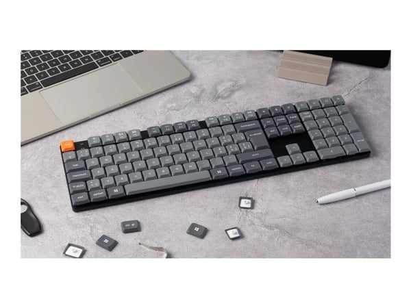 Keychron K5 MAX - Tastatur - QMK , custom, mechanical, ISO layout collection - 100% - bakgrunnsbelyst - trådløs - 2.4 GHz, Bluetooth 5.1, USB-C - Q...