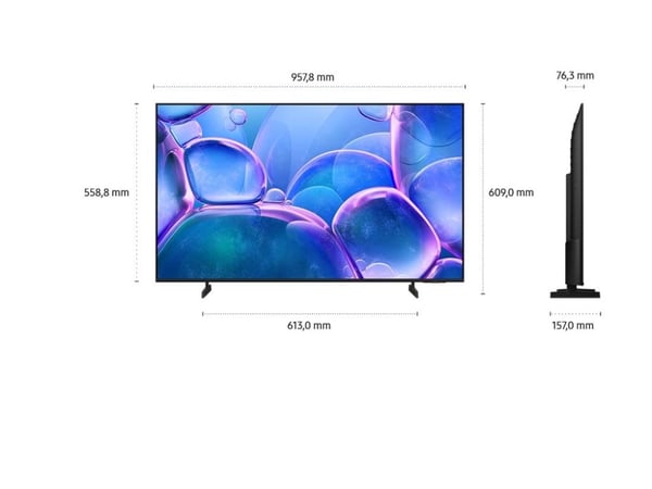 Samsung GU43U7099FU - 43" Diagonalklasse U7099F Series LED-bakgrunnsbelyst LCD TV - Crystal UHD - Smart TV - Tizen OS - 4K UHD (2160p) 3840 x 2160 ...