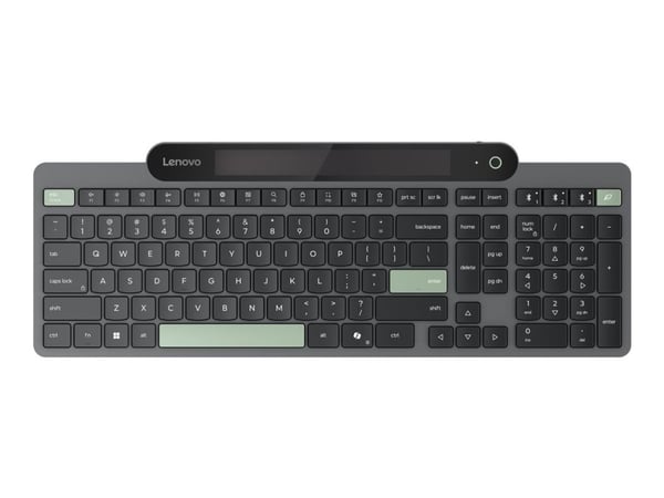 Lenovo - Tastatur - self-charging - trådløs - Bluetooth 5.1 - QWERTY - Dansk - svart - brun boks