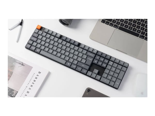 Keychron K5 MAX - Tastatur - QMK , custom, mechanical, ISO layout collection - 100% - bakgrunnsbelyst - trådløs - 2.4 GHz, Bluetooth 5.1, USB-C - Q...