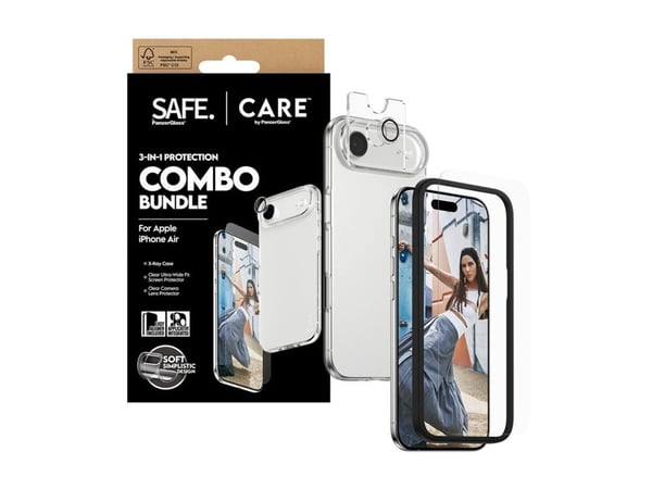 CARE by PanzerGlass - 3-in-1 Protection Combo Bundle - baksidedeksel for mobiltelefon - polykarbonat, termoplast-polyuretan (TPU) - blank - for App...