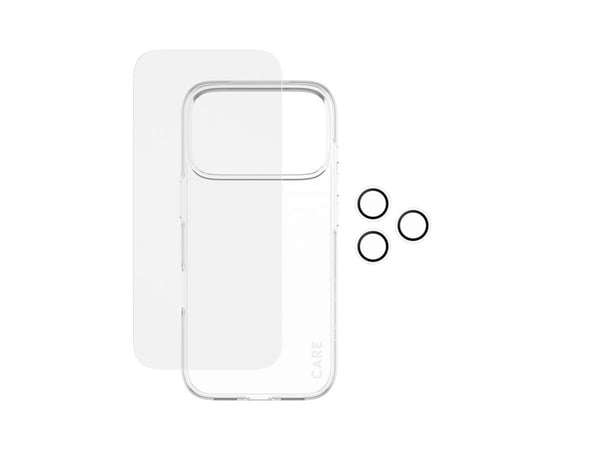 CARE by PanzerGlass - 3-in-1 Protection Combo Bundle - baksidedeksel for mobiltelefon - polykarbonat, termoplast-polyuretan (TPU) - blank - for App...