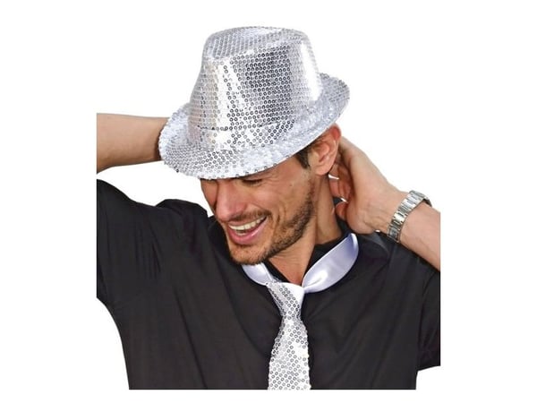 Hatt med silverpajetter