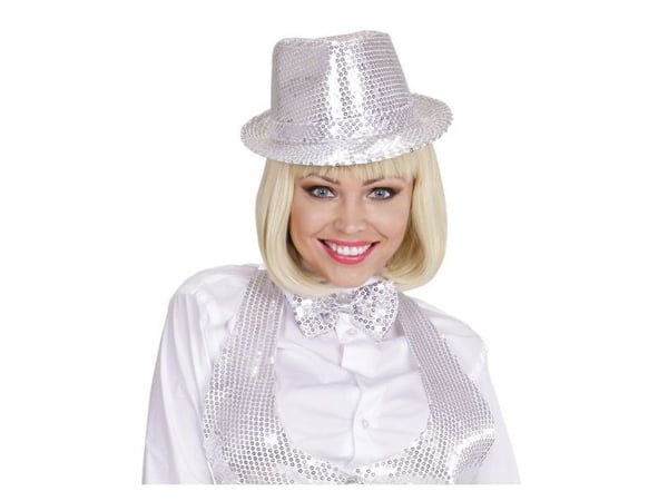 Hatt med silverpajetter