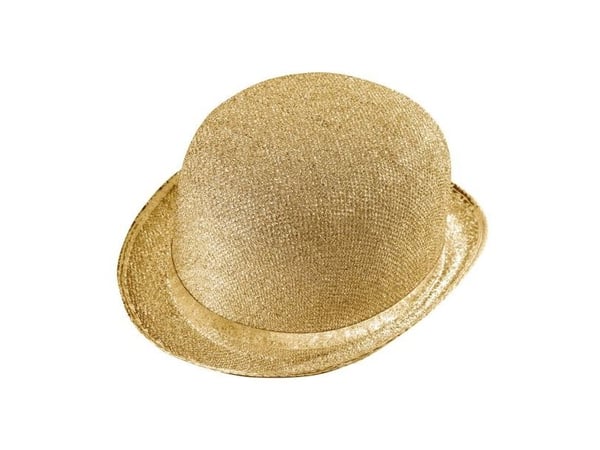 Gull bowlerhatt med glitter