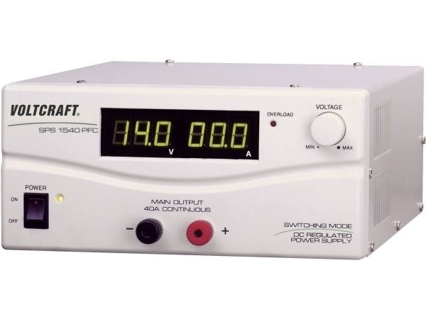 Voltcraft laboratoriestrømforsyning, justerbar SPS 1540 PFC 3 - 15 V/DC 40 - 4 A 600 W 1 x Fjernkontroll (SPS-9400)