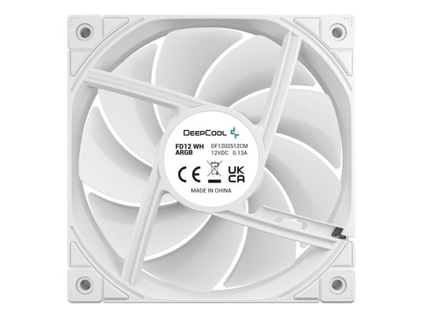 DeepCool FD12 ARGB, Tuuletin, 12 cm, 400 RPM, 2050 RPM, Valkoinen