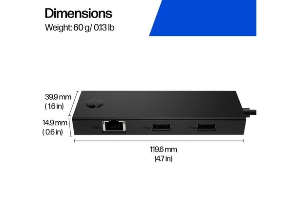 HP bærbar USB-C-hub, Vietnam, Forretning, Windows 10, Windows 11, MacOS, ChromeOS, Android, iPadOS, Forest Stewardship Council (FSC)