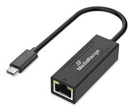 MediaRange MRCS237, Koblet med ledninger (ikke trådløs), USB Type-C, Ethernet, 1000 Mbit/s, Svart