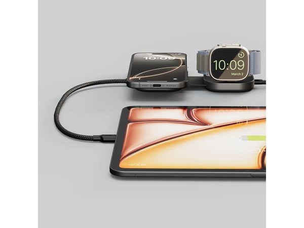 ZENS Pro 3 - Trådløs ladematte - 140 watt - 3 utgangskontakter (USB-C, magnetisk) - MFI-sertifisert