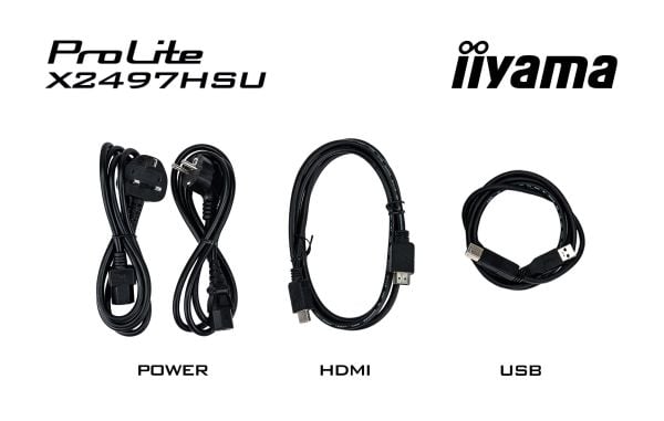 iiyama ProLite X2497HSU-B1 - LED-skjerm - 23.8" - 1920 x 1080 Full HD (1080p) @ 120 Hz - IPS - 350 cd/m² - 1500:1 - 4 ms - HDMI, DisplayPort - høyt...