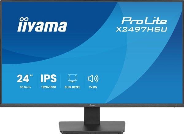 iiyama ProLite X2497HSU-B1 - LED-skjerm - 23.8" - 1920 x 1080 Full HD (1080p) @ 120 Hz - IPS - 350 cd/m² - 1500:1 - 4 ms - HDMI, DisplayPort - høyt...