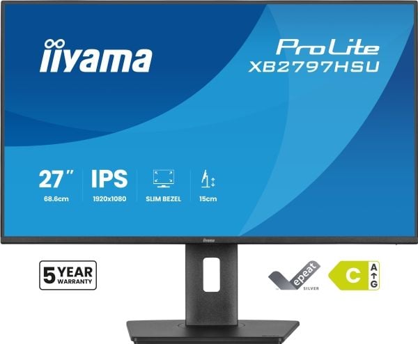 iiyama ProLite XB2797HSU-B1, 68,6 cm (27"), 1920 x 1080 pikseliä, Full HD, 4 ms, musta