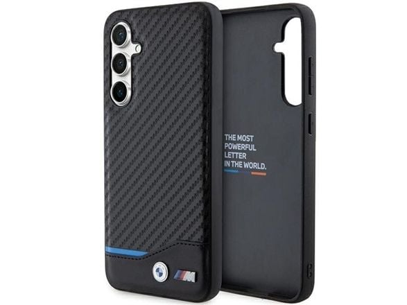 Original BMW BMHCS23FE22NBCK frontpanelveske for SAMSUNG S23 FE (karbon / svart)