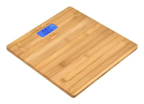 JATA HBAS1489, Elektronisk personvåg, 180 kg, 100 g, Bamboo, kg/lb, Torg