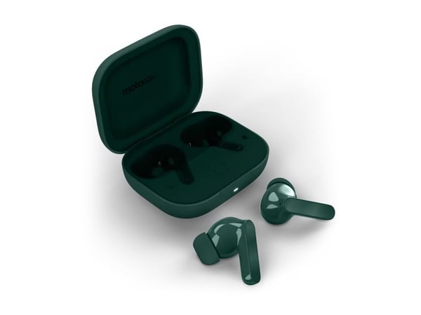 Motorola moto buds bass - True wireless-hodetelefoner med mikrofon - i øret - Bluetooth - aktiv støydemping - pantone posy grønn
