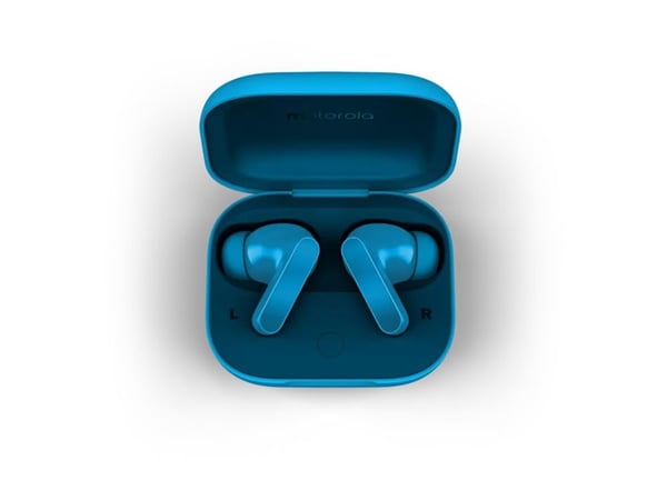 Motorola moto buds bass - True wireless-hodetelefoner med mikrofon - i øret - Bluetooth - aktiv støydemping - pantone blå juvel