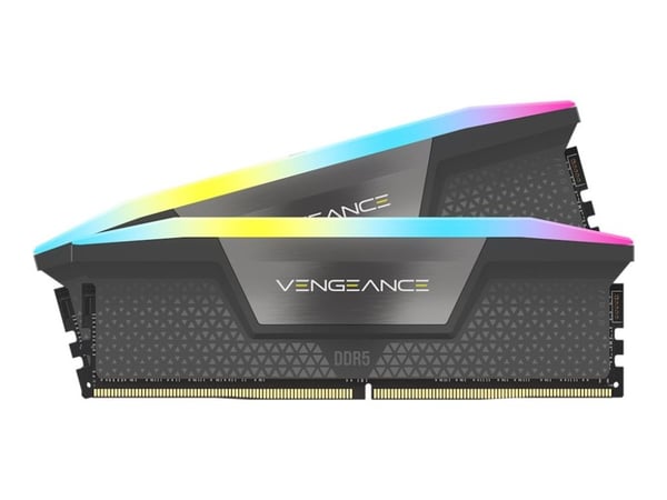 CORSAIR Vengeance RGB - DDR5 - sett - 64 GB: 2 x 32 GB - DIMM 288-pin - 6000 MT/s / PC5-48000 - CL40 - 1.35 V - ikke-bufret - grå CORSAIR Vengeance RGB - DDR5 - sett - 64 GB: 2 x 32 GB - DIMM 288-pin - 6000 MT/s / PC5-48000 - CL40 - 1.35 V - ikke-bufret - grå