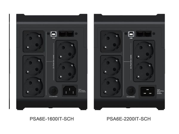 Vertiv Essential Series - UPS - AC 220 - 240 V - 925 watt - 1600 VA - enkeltfase - utgangskontakter: 6