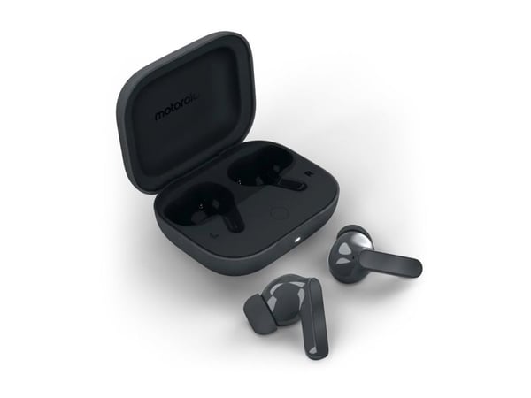 Motorola moto buds bass - True wireless-hodetelefoner med mikrofon - i øret - Bluetooth - aktiv støydemping - pantone mørk skygge