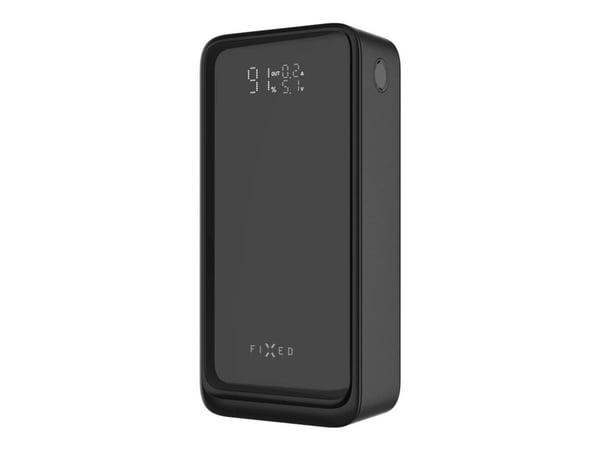 FIXED Zen2 30 Plus - Strømbank - 30000 mAh - 6S - 65 watt - 3.25 A - PD 3.0 - 3 utgangskontakter (USB-C, 2 x USB) - svart