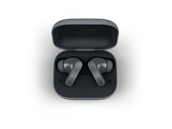 Motorola moto buds bass - True wireless-hodetelefoner med mikrofon - i øret - Bluetooth - aktiv støydemping - pantone mørk skygge