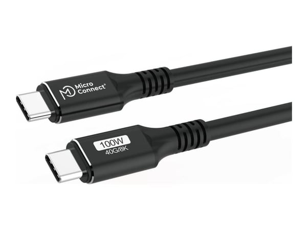 MicroConnect Premium - USB-kabel - USB-C (hann) til USB-C (hann) - USB4 Gen3x2 - 20 V - 5 A - 15 cm - USB Power Delivery (100 W), up to 40 Gbps dat...