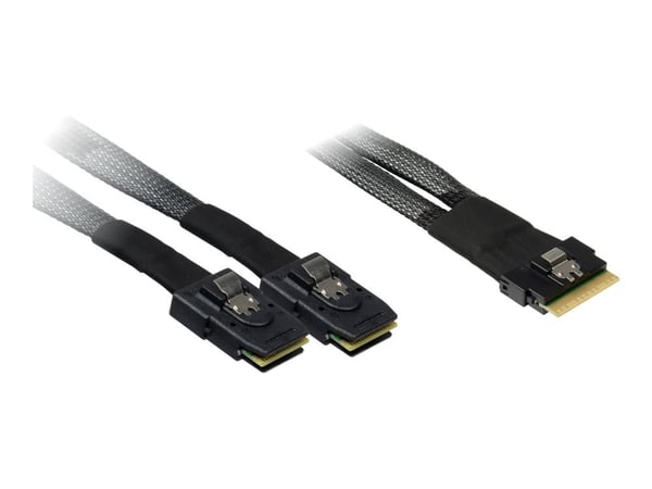 Kabel SFF 8654-8x 2xSFF 8087 0,75m