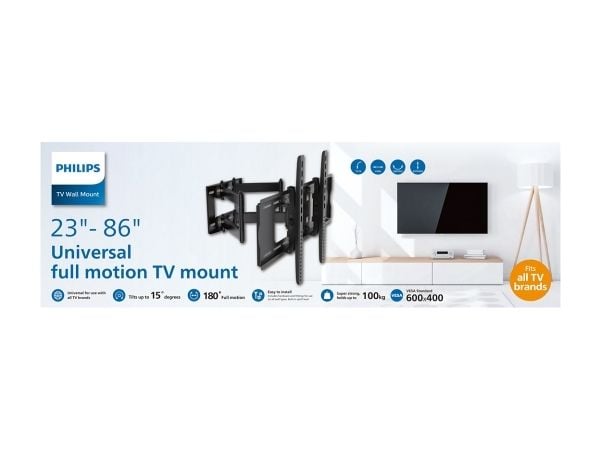 Philips SQM9640 - Monteringssett (leddelt veggmontering) - for LCD TV / kurvet LCD TV - universal - skjermstørrelse: 23"-86" - veggmonterbar