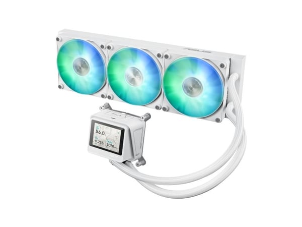 ASUS MAX Gaming LC 360 ARGB LCD - White Edition - væskekjølesystem for prosessor - Radiatorstørrelse: 360 mm - (for: AM4, AM5, LGA1851, LGA1700) - ...